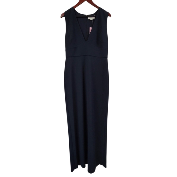 New Sachin & Babi Navy Blue Sleevless Deep V Neck Formal Maxi Gown Dress 10 - Picture 3 of 8
